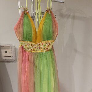 Partytime Formals/Rachel Allan Size 8 Rainbow Prom Dress